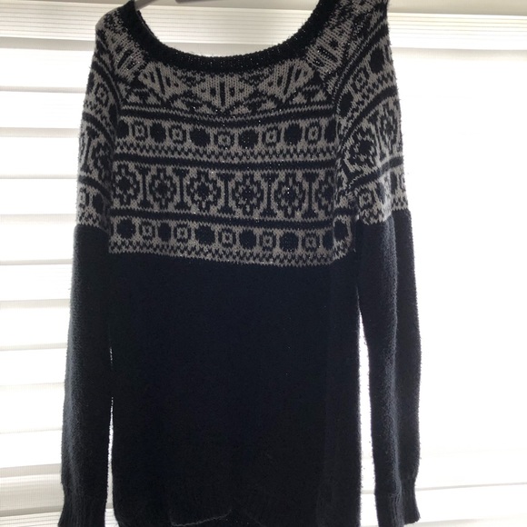 Black and white long sweater / sweater dress - Picture 3 of 3